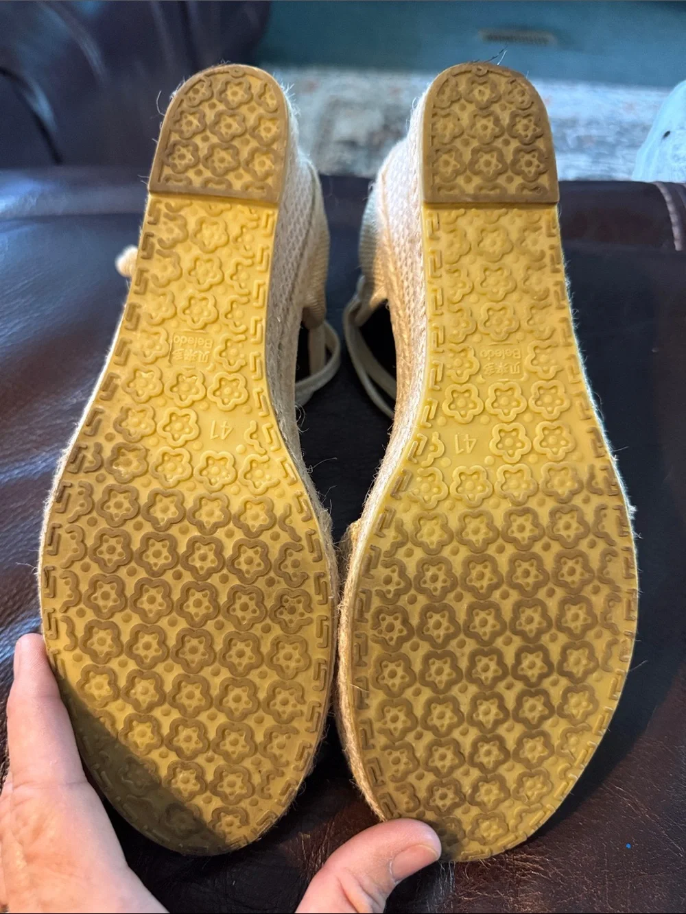 Woven Ankle-Strap Espadrille Flats in Natural